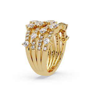 Round Cut Lab Grown Diamond <b>Ring</b> 14K 18K Solid Gold Multi Row <b>Stack</b> <b>Ring</b> 1.80 CTW DEF VVS Fine Jewelry Wedding <b>Ring</b> Wholesale - Product Image 4