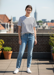 T-shirt a righe orizzontali bianche e nere - Stile classico <span class=keywords><strong>Breton</strong></span> - Product Image 5