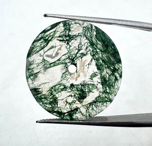 หน้าปัดนาฬิกา A K Gems Natural Mossagate สีขาวทรงแบน ขนาด 31.50 มม. รูปทรงกลม หนา 0.60 มม. ขัดเงาด้านเดียว (อัญมณีและหิน) - Product Image 2