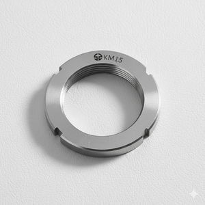 Écrou de blocage DIN 981 KM15 pour usage industriel intensif CLASSE 4, auto-serrant, entièrement fileté, droite, pour roulement, vis 8 mm, écrou CNC - Product Image 6