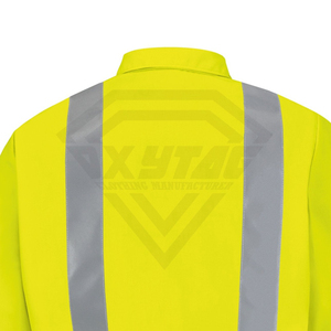 Custom High Visibility Safety <b>Jacket</b> Reflective Workwear Uniform Industrial Protective <b>Construction</b> Gear Fluorescent Mens Coat - Product Image 2