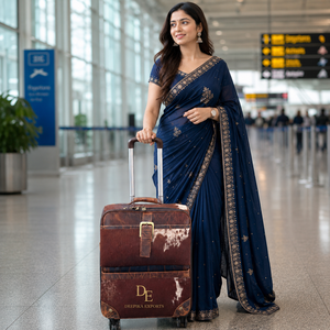 Nouveaux sacs à bagages en cuir de vachette véritable multi-usages sac à roulettes fait main unisexe grande taille multi-usages valise cheveux sur la peau - Product Image 6