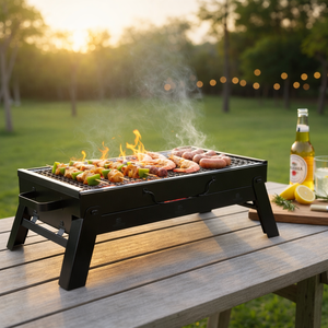 Grille de barbecue pliable en métal portable pour charbon de bois, bois, camping en plein air, voyage, OEM personnalisé EPDGFC000 - Product Image 3
