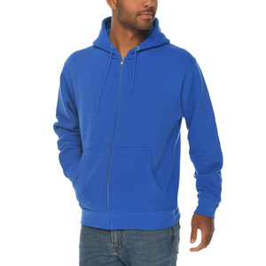 Mens High Quality Poly Cotton Zip Hoodie Anti Pilling Fabric Casual Hoodie Europe Trend Mens Cotton Blend Zip Hoodie - Product Image 3