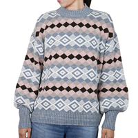 Pull en laine professionnel sur mesure pour femme, nouveau design, couleur unie, style décontracté, respirant, col rond
