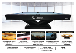 Table de billard élégante, fabriquée avec un cadre robuste et des rails équilibrés pour une performance de billard constante - Product Image 5