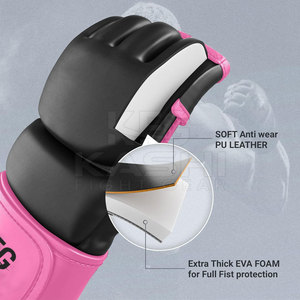 Guantes Profesionales de Piel para Kick Boxing y MMA, Transpirables y que Absorben la Humedad, para Entrenamiento, Ejercicio y Acondicionamiento - Product Image 4