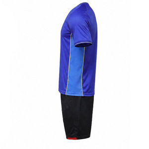 Conjunto Deportivo para Hombre, Camiseta de Balonmano de la Selección Nacional con Bloques de Color Azul, Manga Corta, Cuello en V, Absorbe la Humedad, 100% Poliéster - Product Image 1