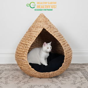 เตียงสัตว์เลี้ยง Eco2go เวียดนาม ทำด้วยมือจากผักตบชวา สำหรับแมว ใช้ในบ้าน - Product Image 1
