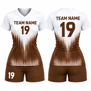 ชุดวอลเลย์บอลหญิงคุณภาพสูงแบบ OEM สั่งทำพิเศษ พิมพ์ลายแบบ Sublimation แห้งเร็ว ระบายอากาศดี คอวี แขนกุด สำหรับเล่นกีฬา - Product Image 6