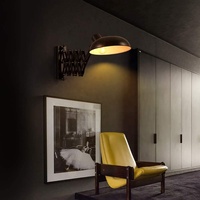 Lampe murale industrielle en fer avec bras télescopique réglable, bras flexible orientable, base d'ampoule E26, angle réglable