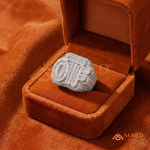 Anillo OTF Personalizado de Plata de Ley 925 para Hombre, Anillo Hip Hop con Diamantes Baguette de Moissanita VVS, Joyería para Raperos - Product Image 5