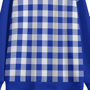 Cárdigan de punto de lana azul y blanco Beta Phi Sigma con cuello en V, cierre de botones, ajuste relajado, manga larga, liso, para invierno - Product Image 4