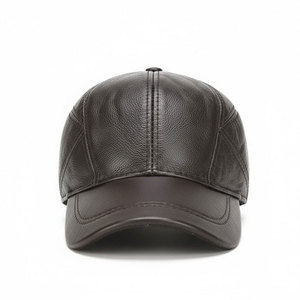 6 Panel <b>Black</b> PU Leather Baseball <b>Cap</b> Adjustable Strap Curved Brim Hat for <b>Men</b> Women Custom Logo Fashion Streetwear Wholesale - Product Image 1