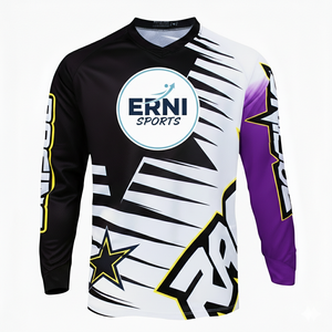 เสื้อเจอร์ซีย์ปั่นจักรยานลงเขาสำหรับผู้ชาย โมโตครอส เอ็มทีบี แขนยาว แห้งเร็ว พิมพ์ลาย โพลีเอสเตอร์ สำหรับปั่นจักรยานเสือภูเขาแบบออฟโรด เสื้อยืดสำหรับแข่งจักรยาน - Product Image 5