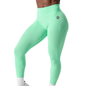 Mint Green Women's Mid Rise Workout Leggings Moisture Wicking Fitness Pants for Yoga Running Gym Exercise Activewear - Product Image 3