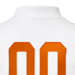 Maillot de cheerleading sublimé orange et blanc à manches longues – Tenue de sport athlétique pour l'entraînement, la compétition et les matchs - Product Image 4