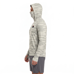 Chemise de pêche unisexe à manches longues à séchage rapide avec protection UV et masque intégré camouflage - Product Image 3