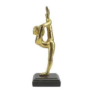 29.5cm H X 10cm W X 11cm L Golden Yoga Figurine Sculpture Aluminium Eco-Friendly Handmade Artistic Modern Design Tabletop <b>Decor</b> - Product Image 3