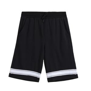 Pantalones cortos básicos de felpa de algodón 100% para hombre, patrón de rayas, transpirable, lona media, servicio OEM, cierre con cordón, estilo informal - Product Image 1