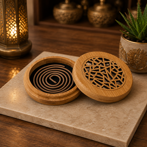Round Wood Incense Burner Carved Bakhoor Holder <b>Oud</b> Charcoal Censer Eid Gifting Fragrance <b>Diffuser</b> Middle Eastern HomeDecoration - Product Image 3