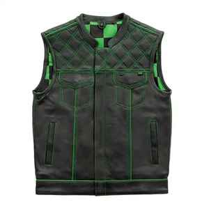 Gilet en cuir pour motard, style streetwear, design décontracté, produits tendance, gilet en cuir sans manches - Product Image 1