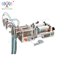 Machine de remplissage de liquides pneumatique à double tête Bespacker pour shampoing, gel douche, savon liquide et lessive