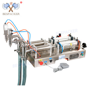 Macchina di Riempimento Liquidi Pneumatica a Doppia Testa Bespacker per Shampoo, <span class=keywords><strong>Gel</strong></span> Doccia, Sapone Liquido e Detersivo per Bucato - Product Image 1