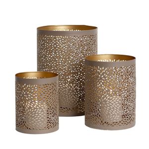 Luxury Gold Metal Mesh Candle Lantern Vintage Hollow Hanging Iron Pillar Candle Holder Centerpiece Wedding Table Home Decorative - Product Image 3