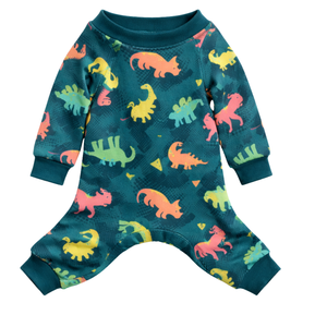 ชุดนอนสุนัขลายไดโนเสาร์ ชุดนอนสัตว์เลี้ยงแบบยืดนุ่ม ระบายอากาศได้ดี ชุดนอนสำหรับสุนัขขนาดเล็กถึงขนาดกลาง ใส่ในบ้านได้ทุกฤดู - Product Image 4