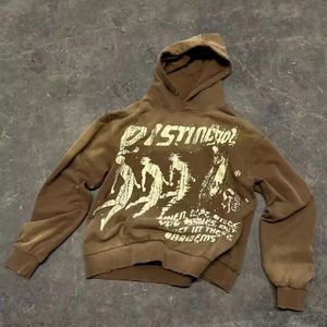 Sudadera con Capucha OEM Ligera de Algodón y Forro Polar, con Logotipo Personalizado Bordado, Diseño con Bolsillo, Efecto Deslavado por el Sol - Product Image 3