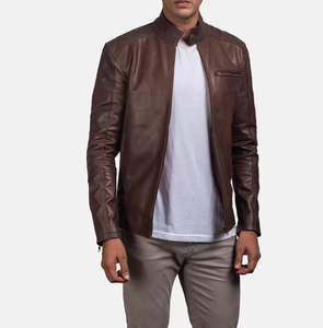 Blouson de motard en toile premium unisexe pour l'automne, style streetwear, col montant, logo frontal, respirant, séchage rapide, imperméable, coupe ajustée, fermeture éclair - Product Image 1