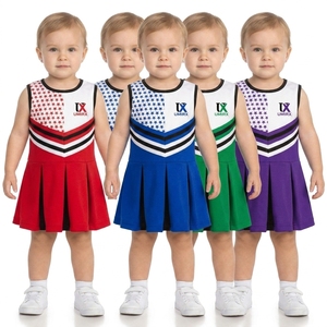 UMIRX Infant Cheerleading <b>Dress</b> Red White <b>Black</b> Stars Print Skirt Style for Toddlers <b>Girls</b> Cheer <b>Dress</b> Sleeveless Star Print - Product Image 5