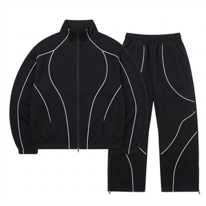 <b>Low</b> MOQ High Quality Custom Logo Zipper Hoodies and <b>Flared</b> Sweatpants Oversized Tracksuits For Unisex New Arrival - Product Image 2