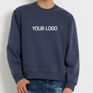 เสื้อสเวตเชิ้ตผ้าฟลีซปักลายพิมพ์นูนสำหรับผู้ชาย คอลเลคชั่นใหม่ปี 2025 ผ้าฝ้าย 100% ระบายอากาศได้ดี ปรับแต่งได้ ทรงโอเวอร์ไซส์ ไหล่ตก - Product Image 2