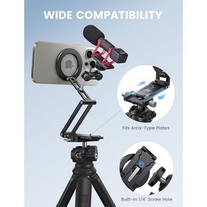 Treppiede Ultra-Compatto in Alluminio Magsafe per Telefono, Asta Magnetica Flessibile per Selfie con Supporto per Cellulare per iPhone 17/16 Pro Max - Product Image 2