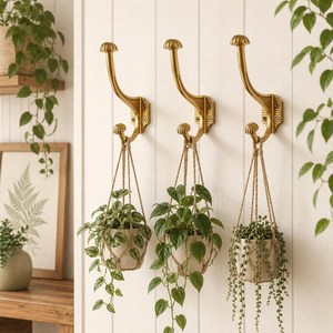 SHUBHAM Gold Wall Mounted <b>Hook</b> <b>Decorative</b> Metal <b>Coat</b> <b>Hook</b> Double <b>Hook</b> for Entryway Bathroom - Product Image 6