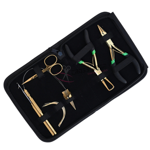 Kit de Herramientas para Extensiones de Cabello con Mini Alicates Dorados, Herramienta de Instalación de Micro Anillas, Abridor de Cuentas Doradas, Agujas y Gancho - Product Image 1