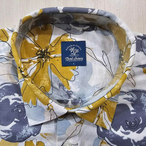 Camisa de manga corta para hombre, estampado AOP 100% algodón, informal y formal, patrón sólido, transpirable y sostenible para un aspecto perfecto de verano - Product Image 3