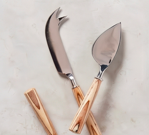 Elegant Stainless Steel <b>Cheese</b> <b>Knife</b> <b>Set</b> With Wooden Handles Perfect For Home Kitchen Parties Restaurant And Dining Use - Product Image 1
