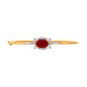 Bracelet élégant en or jaune 14 carats avec accents de diamants de laboratoire taille brillant couleur G, design ouvert, finition contemporaine élégante pour homme - Product Image 1