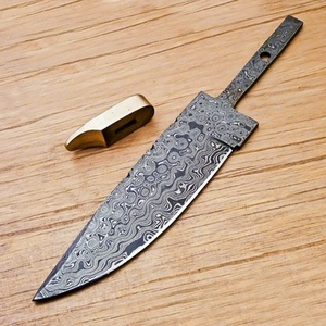 UMAR FAROOQ CUTLERY KITCHEN WARE CKS-71 Cuchillo de hoja en bruto de 8 pulgadas, de acero de Damasco hecho a mano, personalizado, con punta clip y filo recto, de 3mm de grosor - Product Image 5