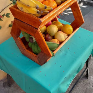 Cesta de Almacenamiento de Frutas y Verduras de Metal de 2 Niveles, Multiusos, de Gran Capacidad, para Encimera de Cocina - Product Image 1