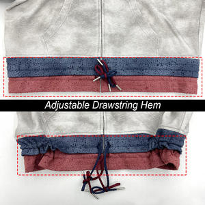 เสื้อฮู้ดผู้ชายประดับเพชร ซิปหน้า สีตัดต่อ ทรงโอเวอร์ไซส์ สไตล์สตรีทแวร์ เสื้อฮู้ดสั่งทำพิเศษ ปรับเชือกผูกชายเสื้อได้ ผลิตจากโรงงานโดยตรง - Product Image 3