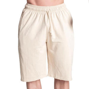 Shorts de jogging athlétiques pour hommes 100 % coton respirant à séchage rapide avec cordon de serrage, confortables, doux, décontractés, coupe ample, motif uni - Product Image 3
