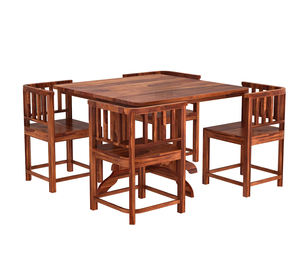 Juego de Comedor de Madera Sheesham Tallado a Mano Tradicional, 4 Sillas y Mesa de Comedor, Éxito de Ventas en India para Envíos Internacionales 2026 - Product Image 4