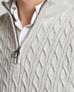 Custom Logo Fashion Winter Embroidery Knitwear <b>Cable</b> Jacquard Casual Knitted <b>Sweater</b> Top Half Zipper Pullover Men <b>Knit</b> <b>Sweater</b> - Product Image 3