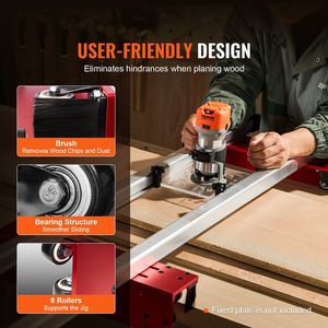 Tabla de enrasado portátil y ajustable de 60 pulgadas para fresadora de carpintería DIY, para alisar tableros y ensamblaje de madera - Product Image 5