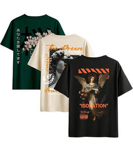 T-shirts en toile unie avec imprimé audacieux au dos, alliant art et style urbain, conçus pour se démarquer sous tous les angles, respirants - Product Image 1