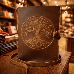 Creative Women's Handmade Notebook Unique Design Tree of Life Journal with Buffalo Leather Lining, Blank Pages - Product Image 5